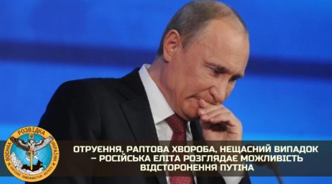 Еліта РФ розглядає можливість відсторонення президента Путіна – розвідка